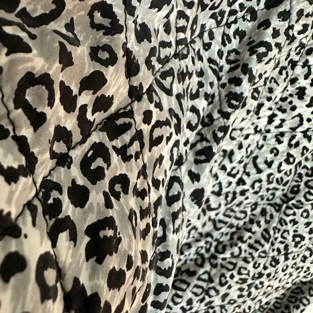 R13 shrunken‎ quilted roadie jacket silk leopard - Picture 10 of 16